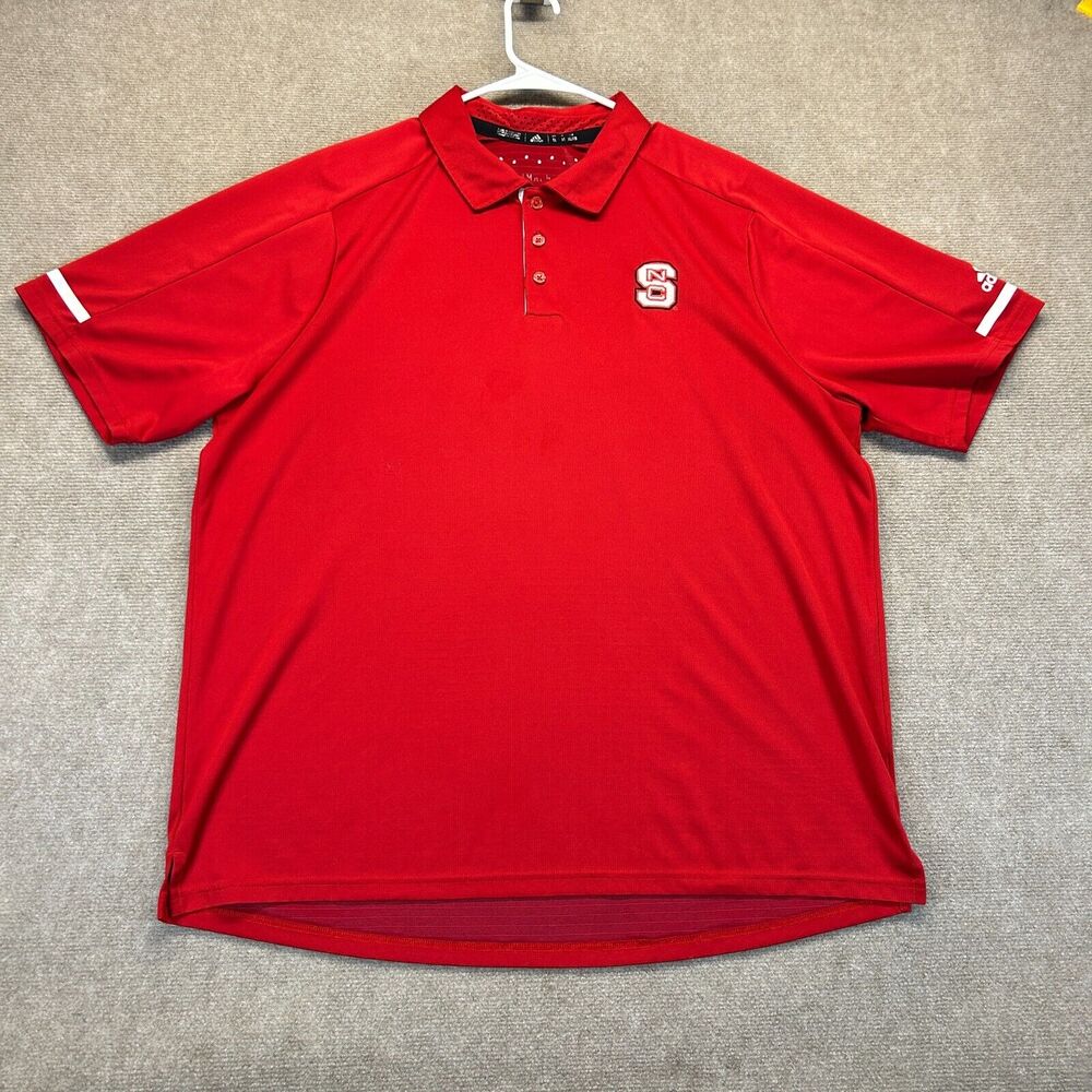 NC State Wolfpack Adidas ClimaChill Polo Shirt Men's XL Red Short Sleeve
